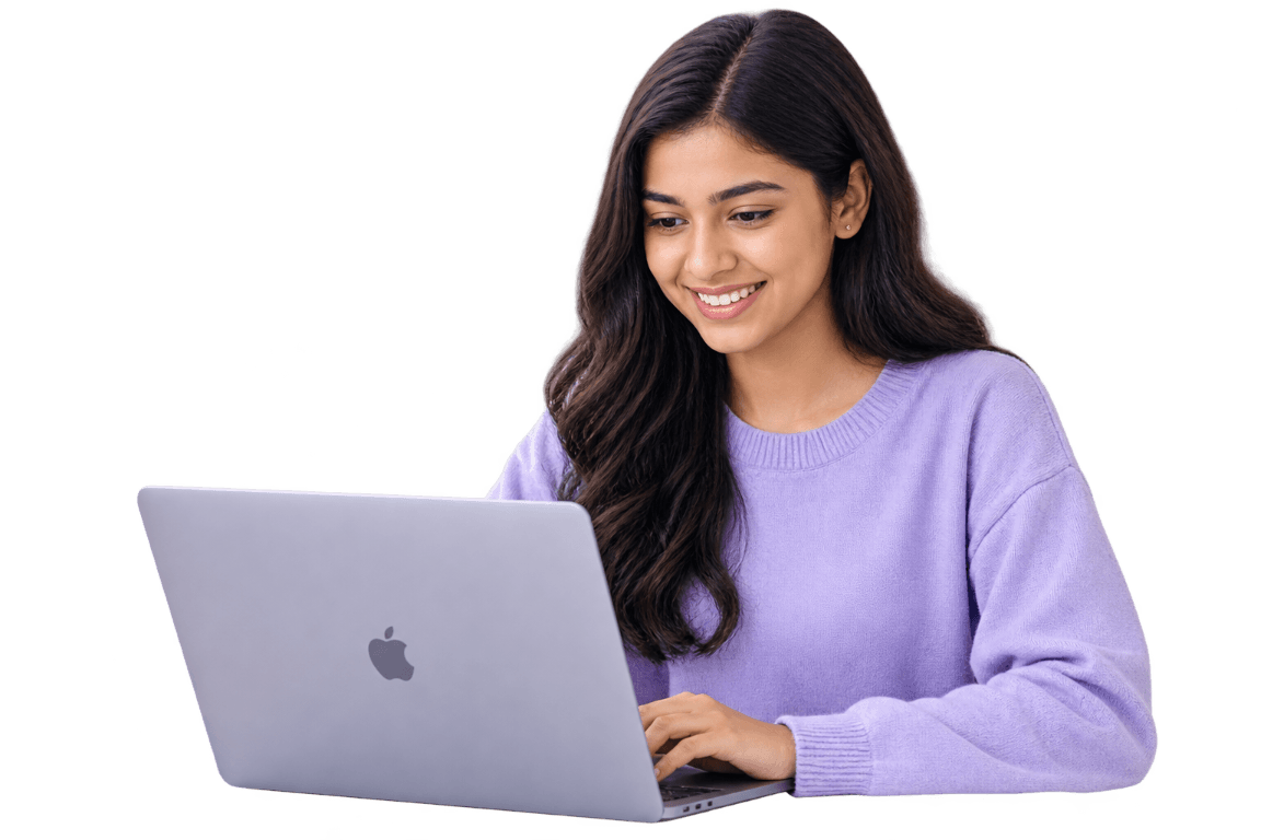 Learner studying on a laptop